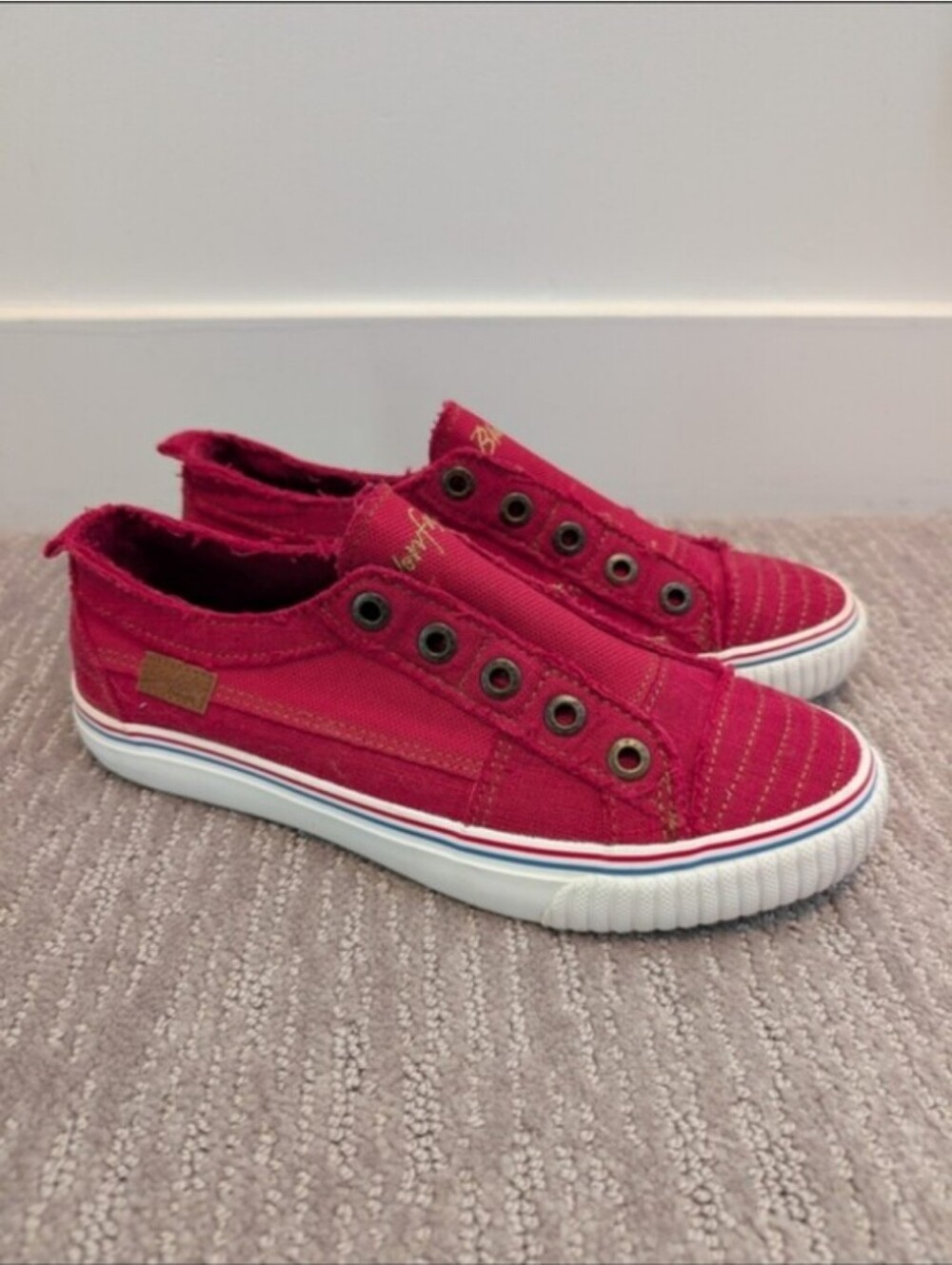Women's Red Blowfish Malibu Canvas Slip On Sneakers